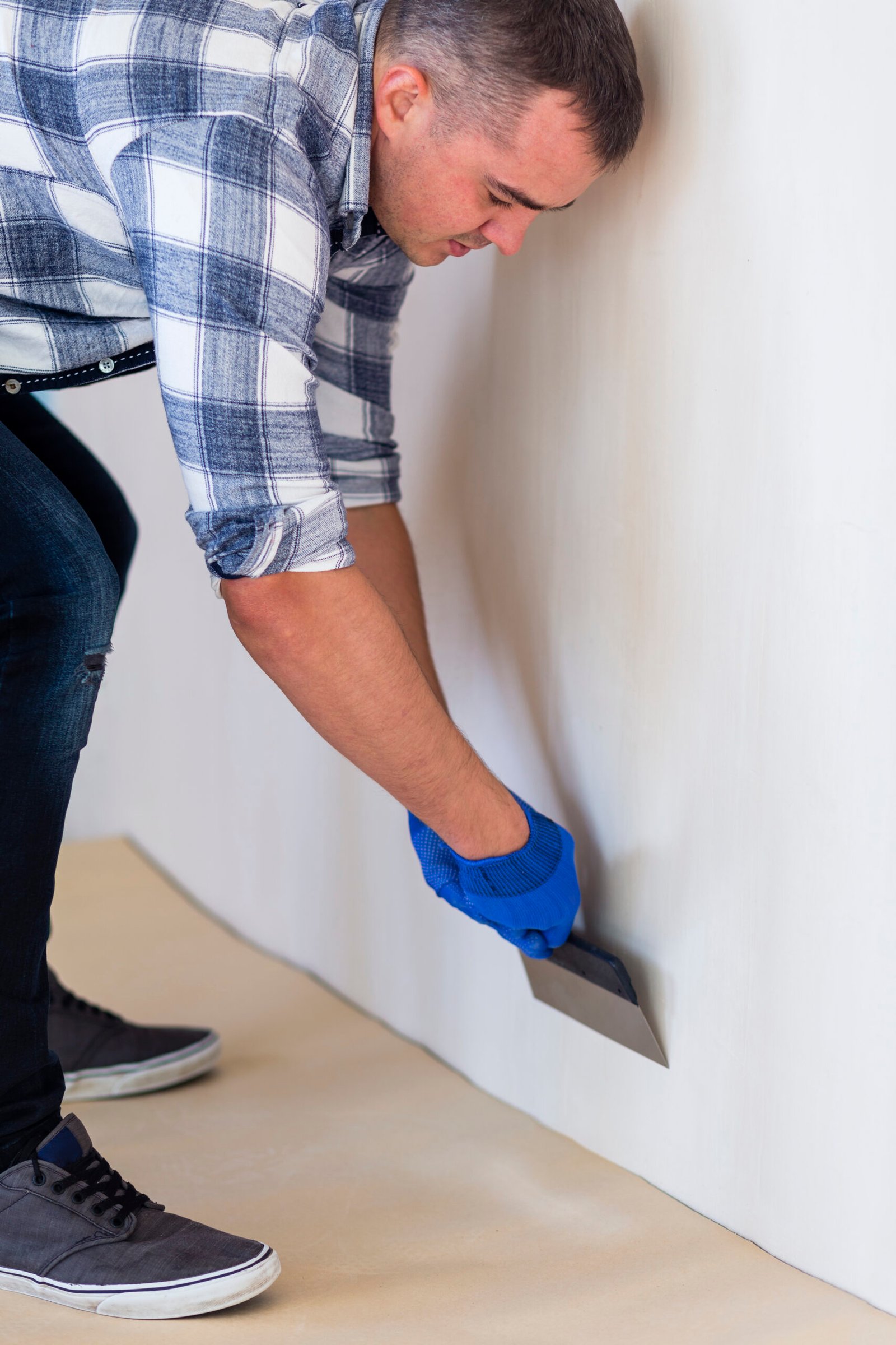 front-view-man-working-wall